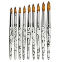 Kolinsky Sable Wooden Nail Art Drawing  Polish Brush For UV Gel Nail Polish Painting  Manicure Tools Kit