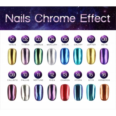 Nails Chrome Effect Mirror Effect Mirror Powder Chrome Pigment FULL COLORS